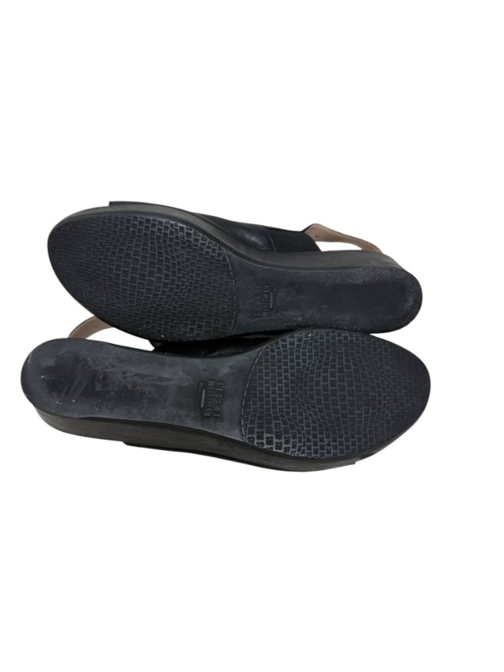 Stuart Weitzman Leather Wedge Peep-Toe Slingback Women's Black Sandals Sz 11.5 - Picture 7 of 8